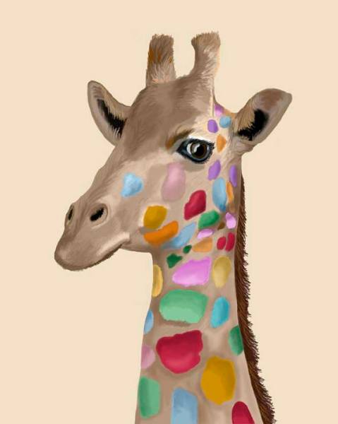 Жираф с разноцветными пятнами