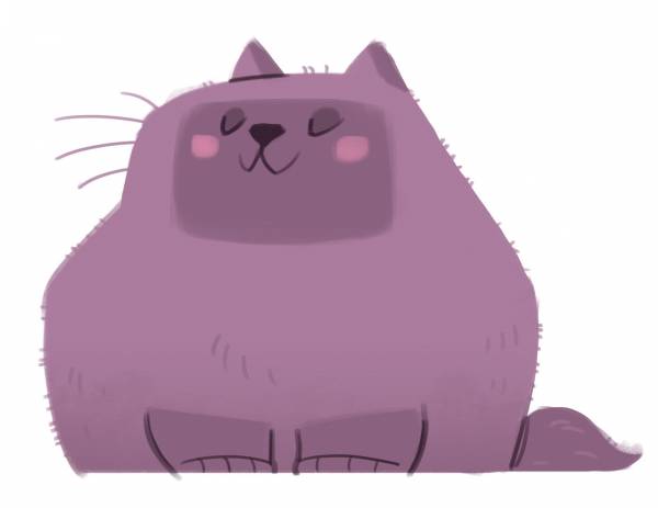 Упитанный фиолетовый кот