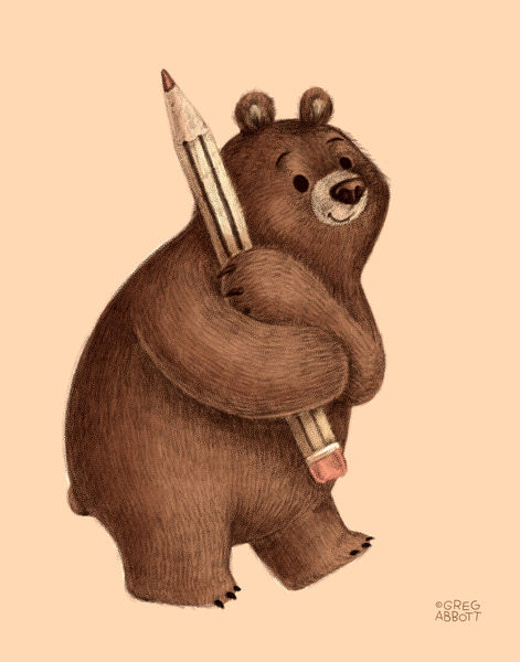 Медведь с карандашом