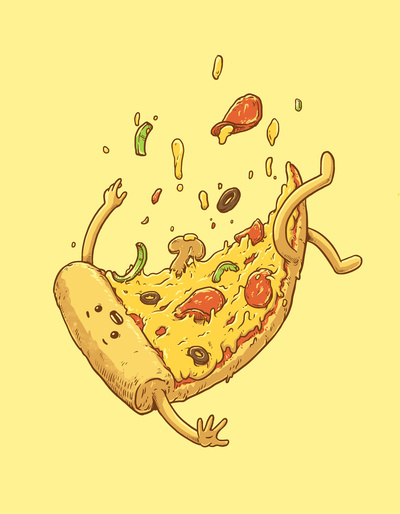 Падающий кусочек пиццы